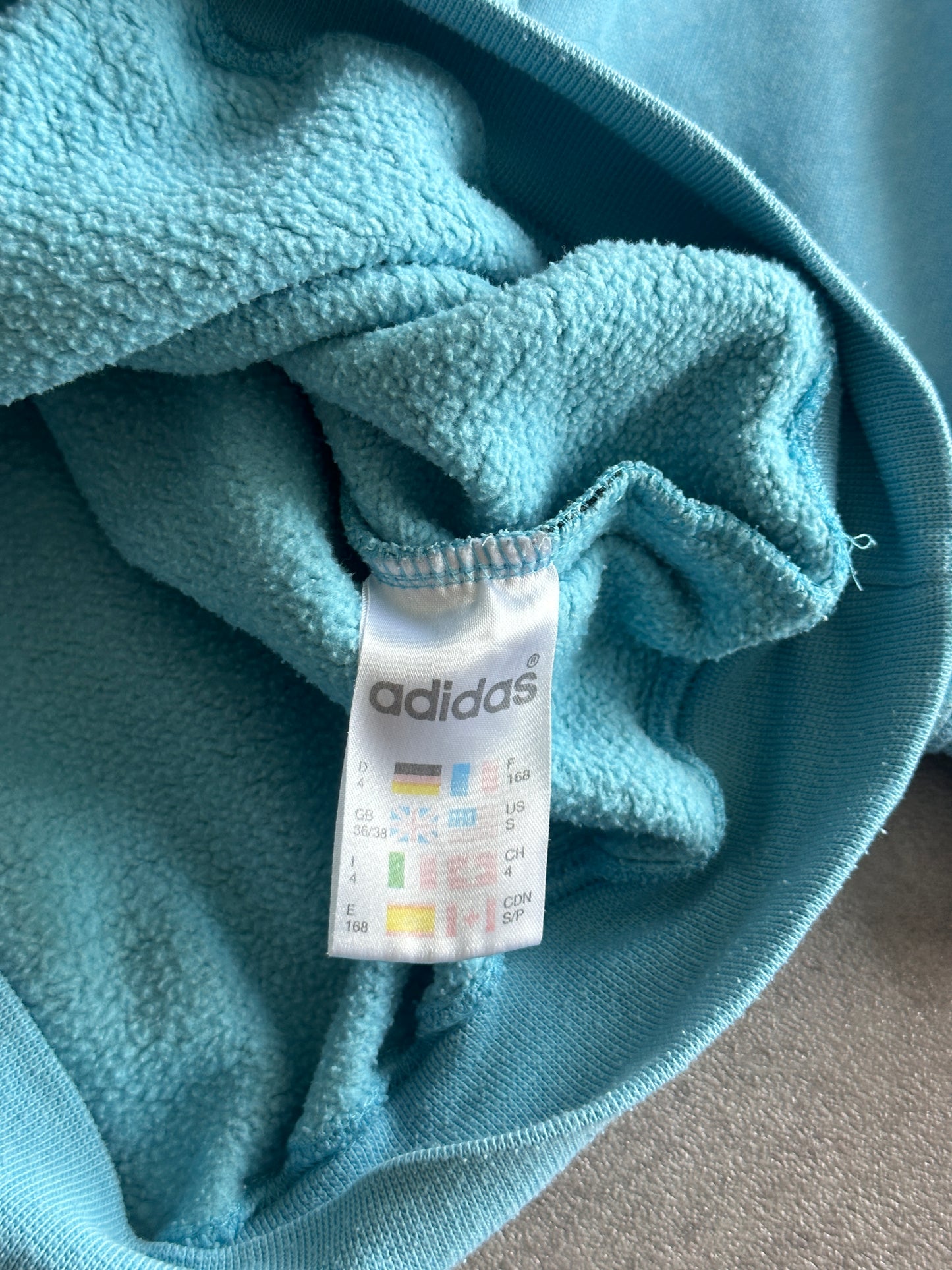 Vintage 90er Jahre Weißes Adidas Sweatshirt (SM)