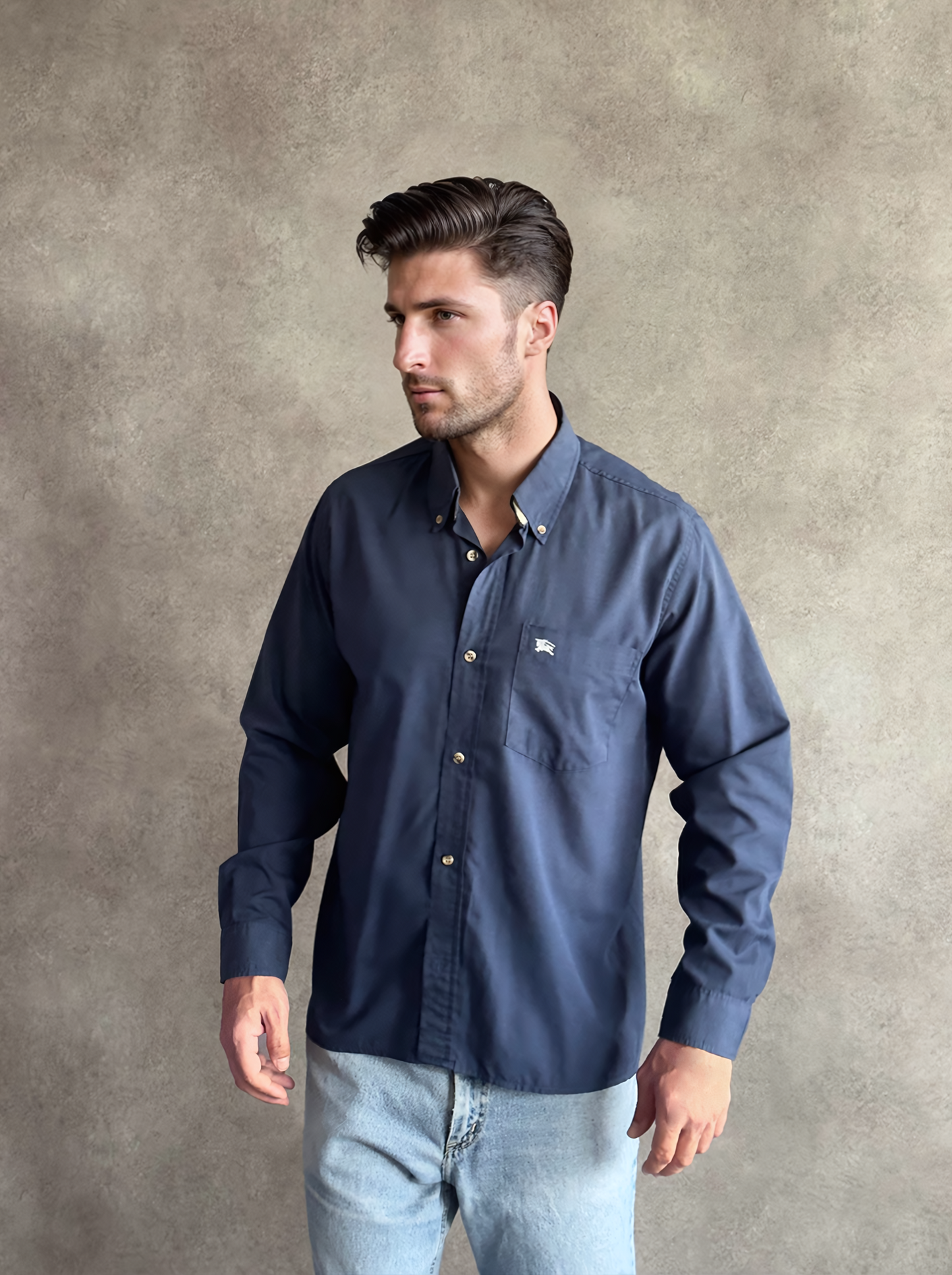 Camisa Burberry Azul Vintage (M)