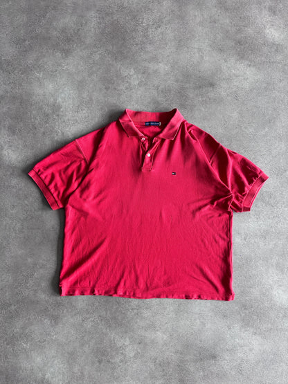 Polo Tommy Hilfiger Rojo Cropped Vintage 00s (M)