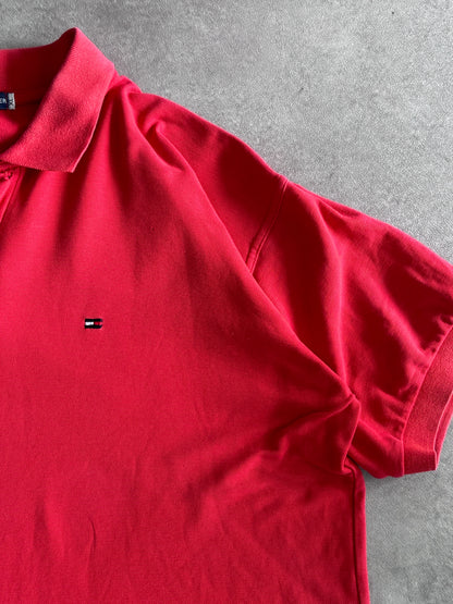 Polo Tommy Hilfiger Rojo Cropped Vintage 00s (M)