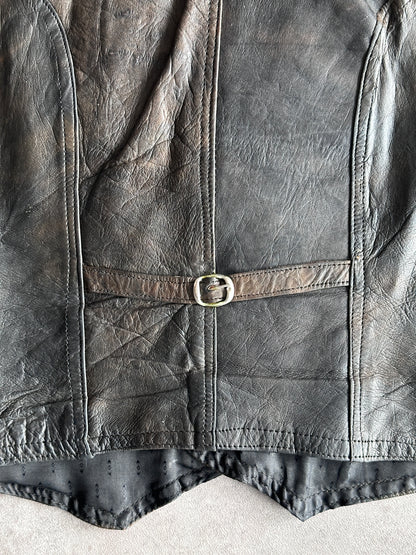 Women's Vintage Leather Vest (M)