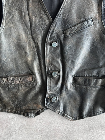 Women's Vintage Leather Vest (M)