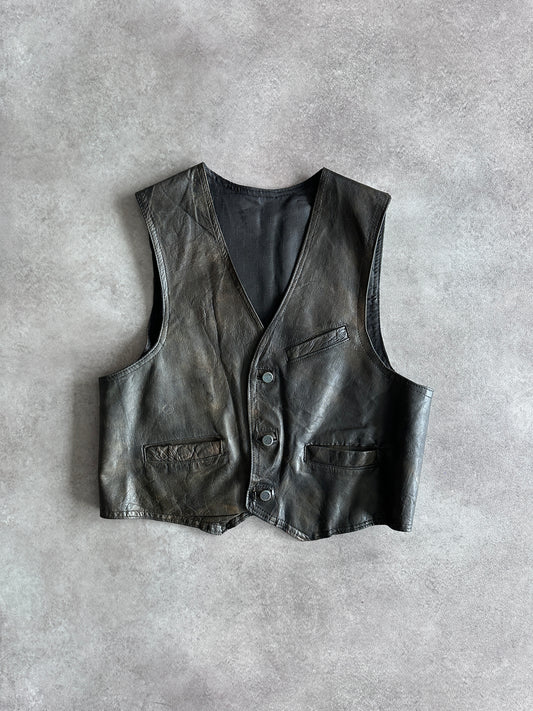 Women's Vintage Leather Vest (M)