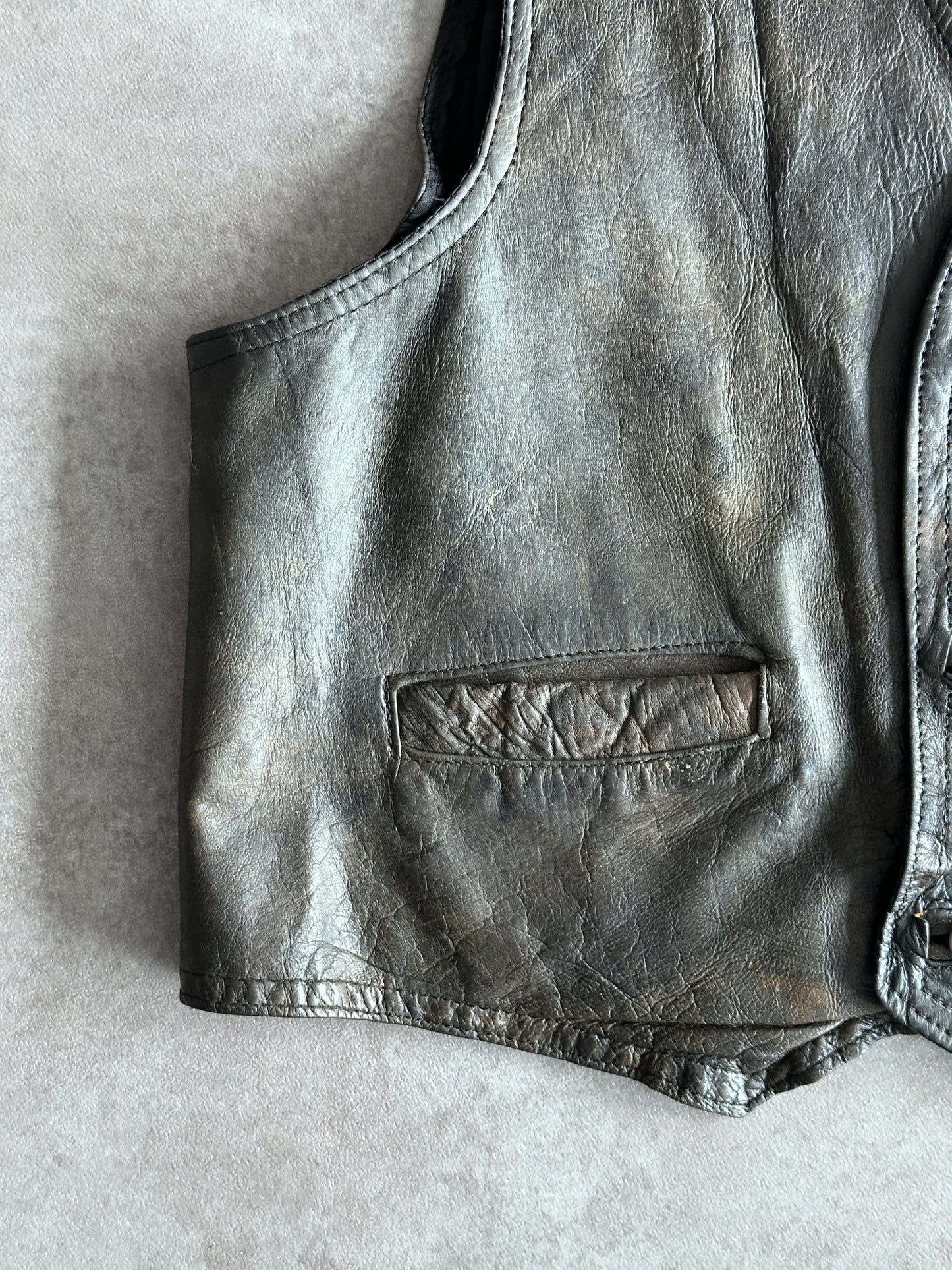 Women's Vintage Leather Vest (M)