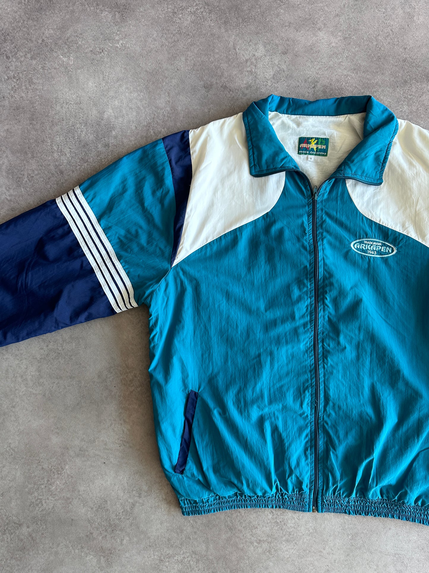 Adidas Jacke Blau und Weiß Vintage 00er Jahre (S)