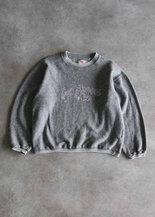 Vintage 80s Embroidered Gray Levis Sweatshirt (M)