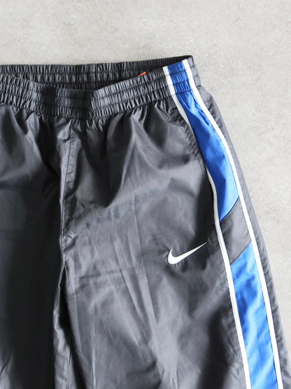 Pantalón Chandal Nike Track Negro y Azul Vintage 00s (XS)