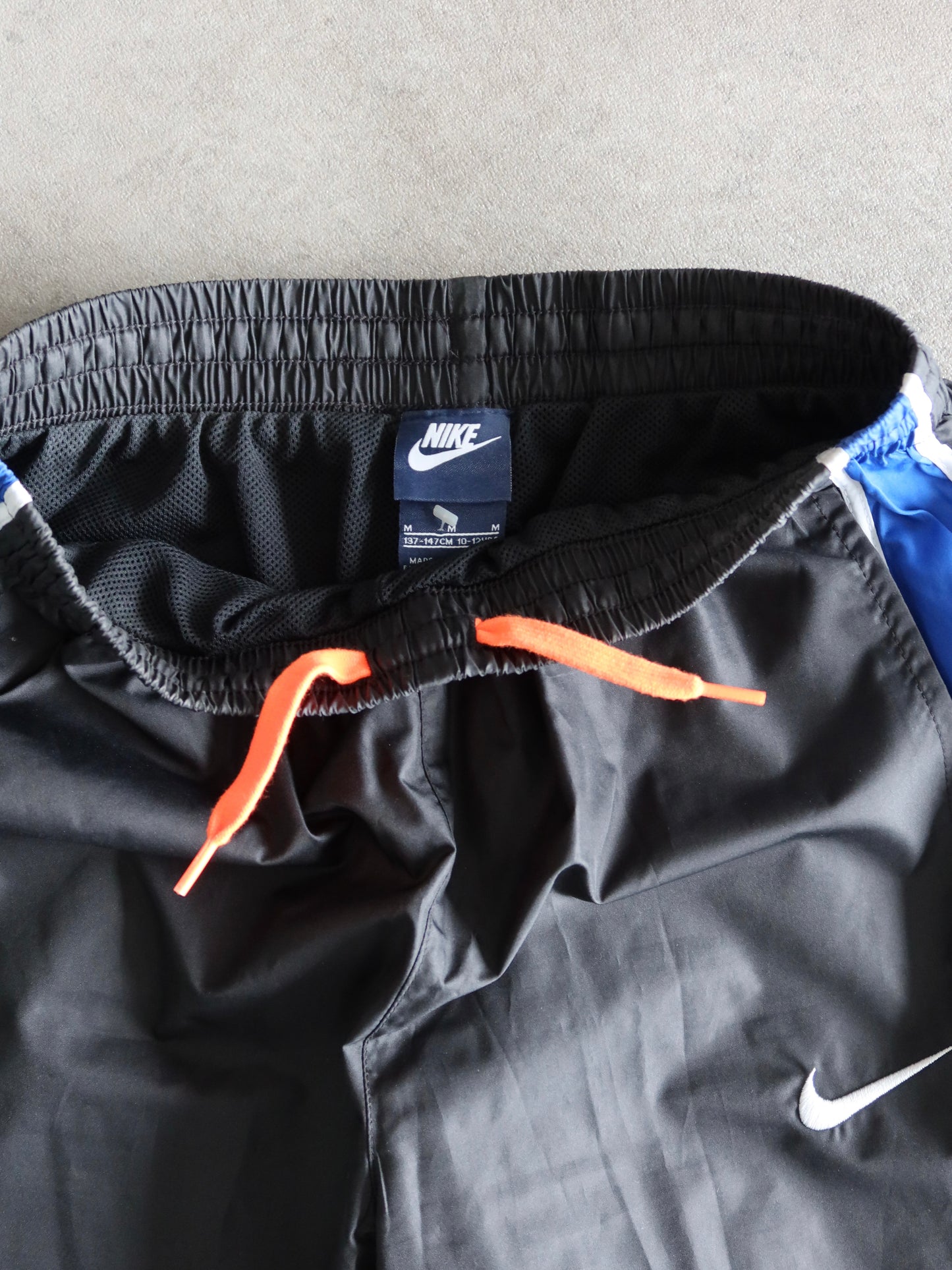 Nike Track Track Pants Black and Blue Vintage 00s (XS)