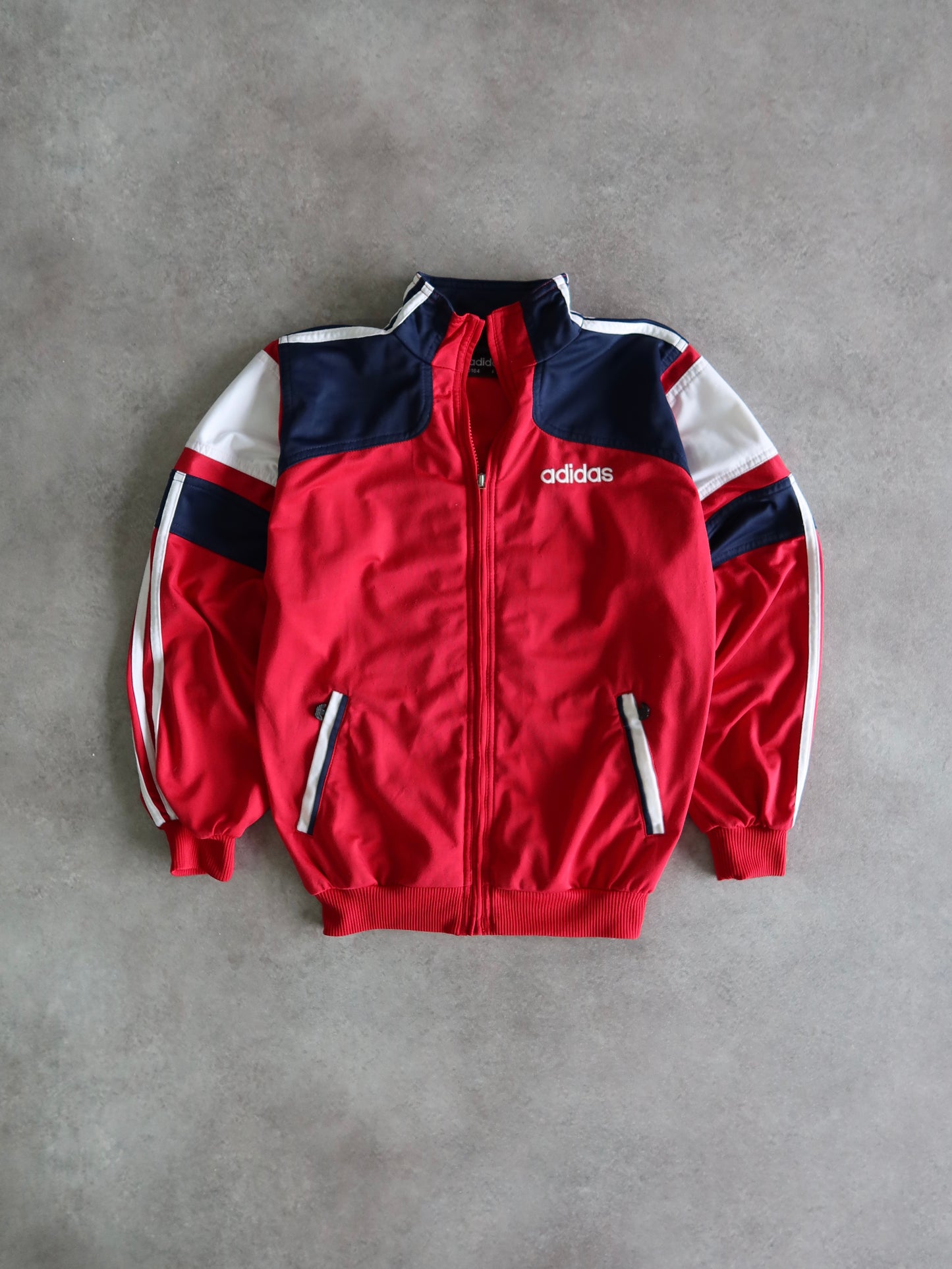 Vintage 80er Jahre Rote Adidas Jacke (XS)