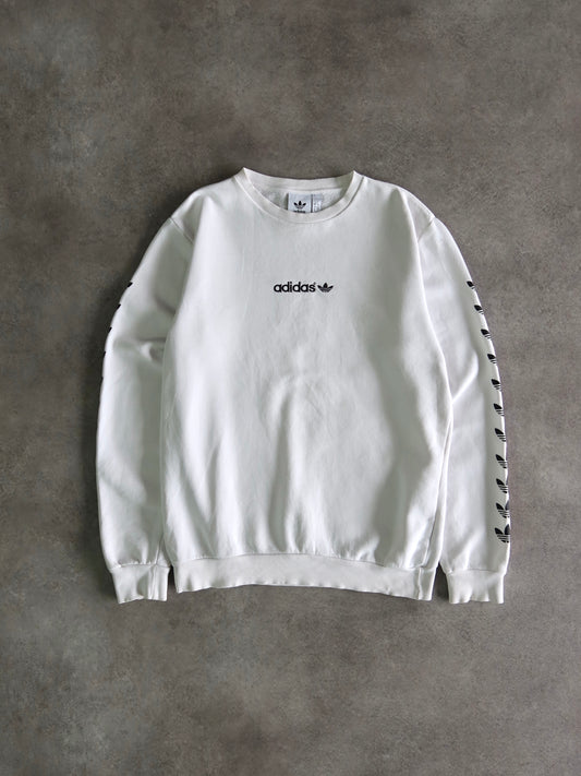 Vintage 90s White Adidas Sweatshirt (SM)