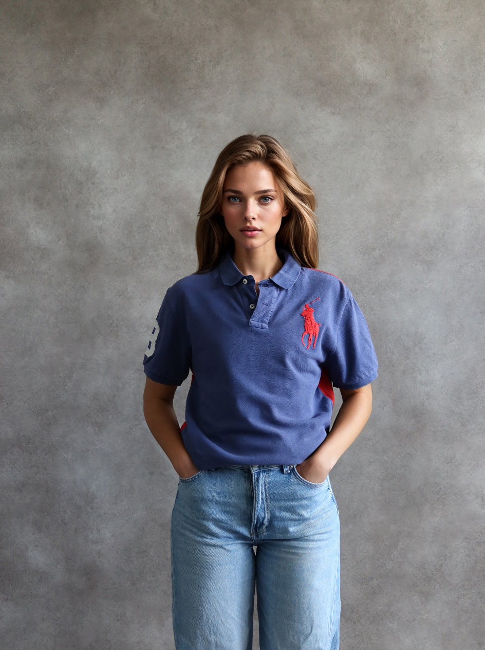 Polo Ralph Lauren Blue and Red Vintage S