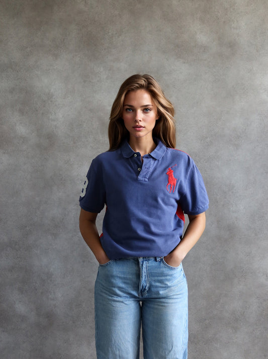 Polo Ralph Lauren Blue and Red Vintage S